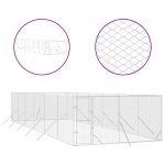Vidaxl chenil d'ext�rieur pour chiens argent� 4x12x2 m acier galvanis�
