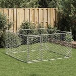Vidaxl chenil d'extrieur pour chiens porte 2x2x1 m acier galvanis