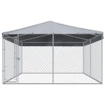 Vidaxl chenil extrieur avec toit pour chiens 382x382x225 cm