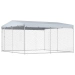 Vidaxl chenil ext�rieur avec toit pour chiens 382x382x225 cm