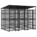 Vidaxl chenil d'ext�rieur avec toit pour chiens acier 5, 53 m�