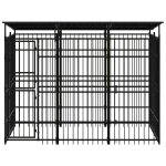 Vidaxl chenil d'ext�rieur avec toit pour chiens acier 5, 53 m�