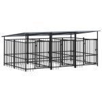 Vidaxl chenil d'ext�rieur avec toit pour chiens acier 5, 63 m�