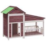 Vidaxl chenil moka 143x60, 5x109 cm bois de pin solide