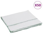Vidaxl chiffon de nettoyage 50 pcs blanc et des rayures vertes 50x60cm