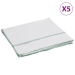 Vidaxl chiffon de nettoyage 5pcs blanc avec des rayures vertes 50x60cm