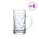 Vidaxl chopes  bire avec poigne en verre 6 pcs 500 ml