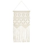 Vidaxl cintre mural en macram� 40x80 cm coton
