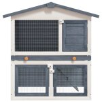Vidaxl clapier d'extérieur 3 portes gris bois Vidaxl clapier d'extérieur 3 portes gris bois