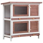 Vidaxl clapier d'extrieur 4 portes marron bois