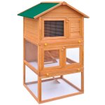 Vidaxl clapier d'ext�rieur enclos pour petits animaux 3 niveaux bois