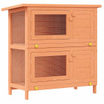 Vidaxl clapier d'extrieur enclos pour petits animaux 4 portes bois