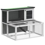 Vidaxl clapier gris 102x90x84, 5 cm bois de pin massif Vidaxl clapier gris 102x90x84, 5 cm bois de pin massif