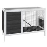 Vidaxl clapier gris 103x44x69, 5 cm bois de pin massif