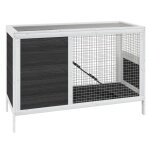 Vidaxl clapier gris 103x44x69, 5 cm bois de pin massif