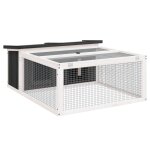 Vidaxl clapier gris 117, 5x97x47, 5 cm bois de pin massif