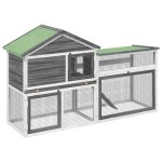 Vidaxl clapier gris 185, 5x60, 5x109, 5 cm bois de pin massif