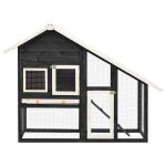 Vidaxl clapier gris et blanc 140x63x120 cm bois de sapin massif