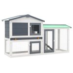 Vidaxl clapier large d'extérieur gris et blanc 145x45x84 cm bois Vidaxl clapier large d'extérieur gris et blanc 145x45x84 cm bois