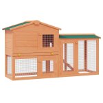 Vidaxl clapier large d'ext�rieur pour petits animaux de compagnie bois