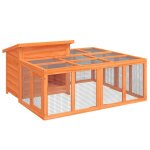 Vidaxl clapier marron 144x123x67, 5 cm bois de pin massif Vidaxl clapier marron 144x123x67, 5 cm bois de pin massif