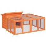 Vidaxl clapier marron 144x123x67, 5 cm bois de pin massif