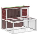 Vidaxl clapier moka 102x90x84, 5 cm bois de pin massif