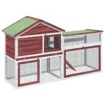 Vidaxl clapier moka 185, 5x60, 5x109, 5 cm bois de pin massif