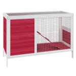 Vidaxl clapier rouge 103x44x69, 5 cm bois de pin massif