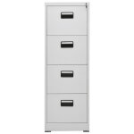 Vidaxl classeur gris clair 46x62x133 cm acier