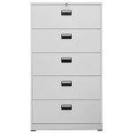 Vidaxl classeur gris clair 90x46x164 cm acier