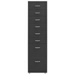 Vidaxl classeur mobile anthracite 28x41x109 cm mtal
