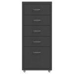 Vidaxl classeur mobile anthracite 28x41x69 cm m�tal