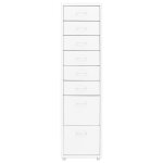 Vidaxl classeur mobile blanc 28x41x109 cm mtal