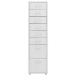 Vidaxl classeur mobile gris 28x41x109 cm m�tal