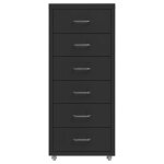 Vidaxl classeur mobile noir 28x41x69 cm mtal