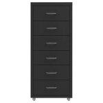 Vidaxl classeur mobile noir 28x41x69 cm m�tal