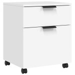 Vidaxl classeur mobile avec roues blanc 45x38x54 cm bois d'ing�nierie