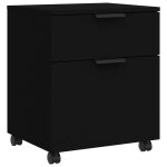Vidaxl classeur mobile avec roues noir 45x38x54 cm bois d'ingnierie