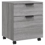 Vidaxl classeur mobile avec roues sonoma gris 45x38x54 cm bois