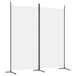 Vidaxl cloison de sparation 2 panneaux blanc 175x180 cm tissu