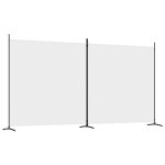 Vidaxl cloison de s�paration 2 panneaux blanc 348x180 cm tissu