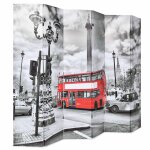 Vidaxl cloison de s�paration 228 x 170 cm bus londonien noir et blanc