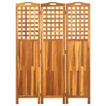 Vidaxl cloison de s�paration 3 panneaux 121x2x170 cm bois d'acacia