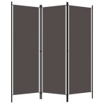 Vidaxl cloison de sparation 3 panneaux anthracite 150x180 cm