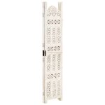 Vidaxl cloison de s�paration 3 panneaux blanc 120x165 cm bois manguier