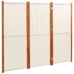 Vidaxl cloison de sparation 3 panneaux blanc crme 210x180 cm