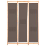 Vidaxl cloison de séparation 3 panneaux marron 120x170x4 cm tissu Vidaxl cloison de séparation 3 panneaux marron 120x170x4 cm tissu