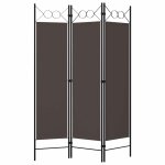 Vidaxl cloison de s�paration 3 panneaux marron 120x180 cm