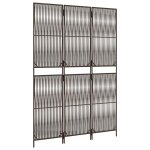 Vidaxl cloison de s�paration 3 panneaux marron r�sine tress�e